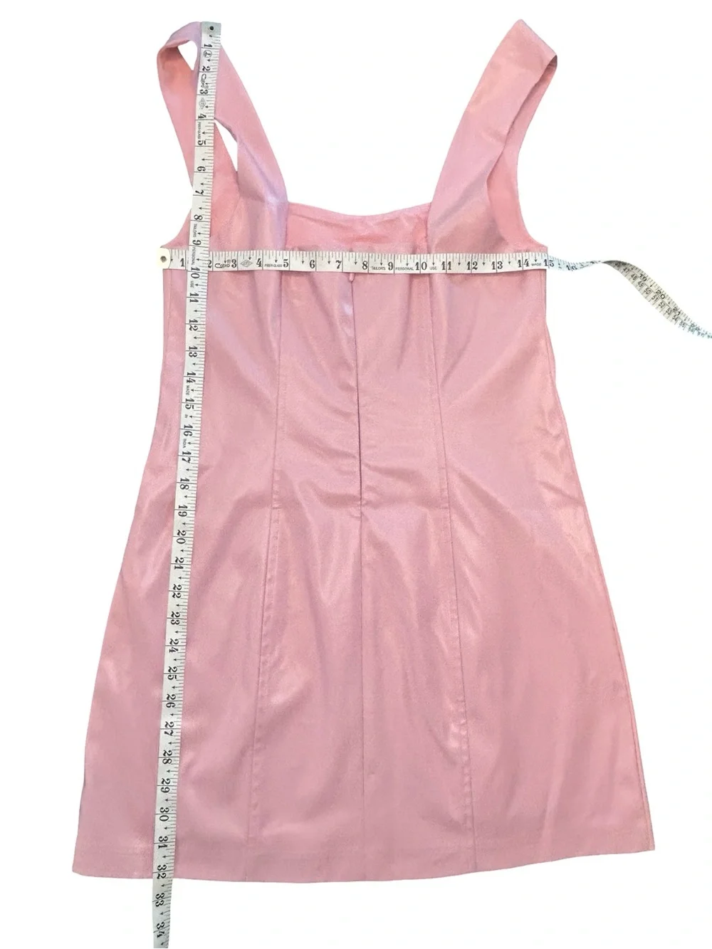 Show me your Mumu pink Barbiecore vegan leather Y2K 90s mini dress NWT MD - Picture 9 of 10